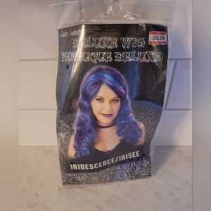 Halloween Wig black, purple and blue